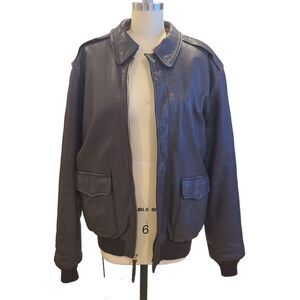 Leather A-2 Bomber Aviator Insulated Mil Jacket US Authentic Mfg 42 T Large‎